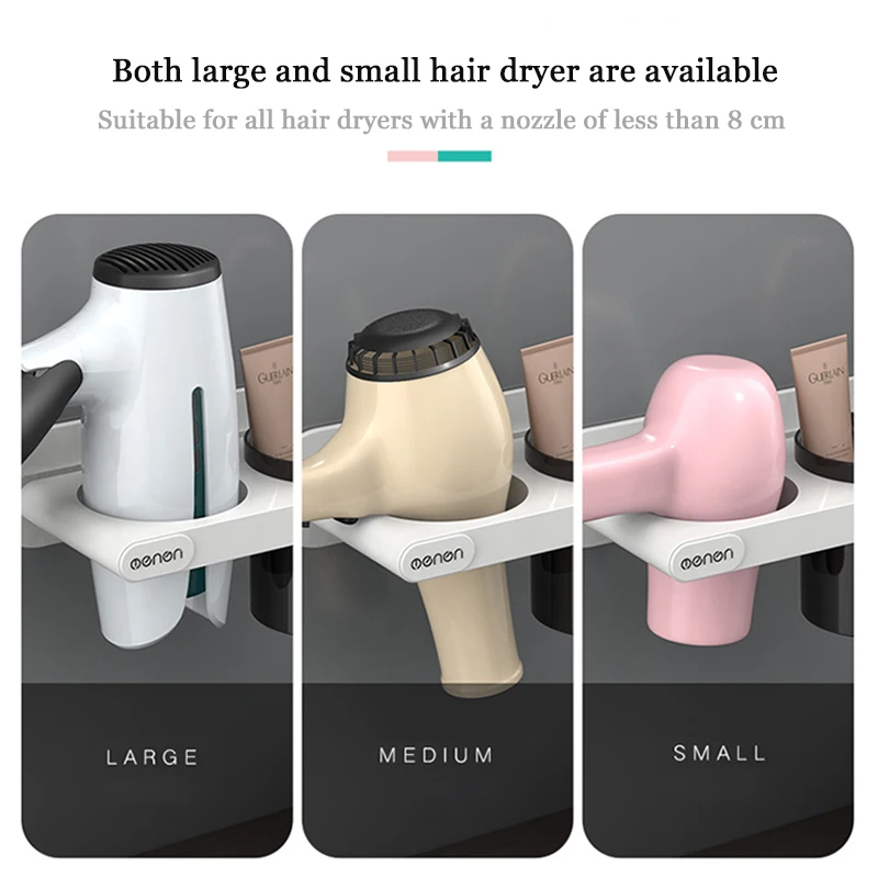 

Hair Dryer Holder Wall Mount Organizer Rack For Bathroom Plastic Hair Dryer Storage Shelf Bathroom Accessories Set