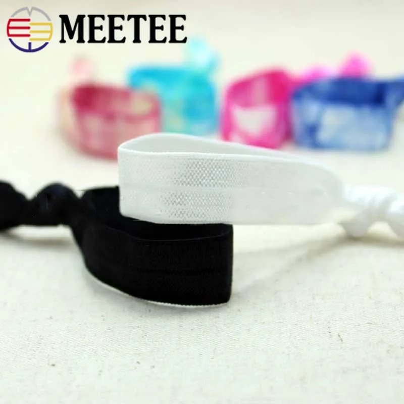 50 ярдов Meetee 15 мм полиэфирная одноцветная эластичная лента нейлоновая тесьма DIY Edge band Йога пояс резинка аксессуары для волос RC324