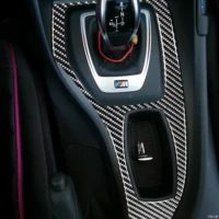 genuine carbon fiber car center console gear shift panel decoration cover trim styling sticker for bmw e84 x12011 2015