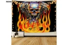 NKNK брендовый гобелен в стиле панк с изображением черепа гобелены с изображением пламени настенный мотоциклетный тент Мандала Настенный декор в стиле бохо с принтом хиппи