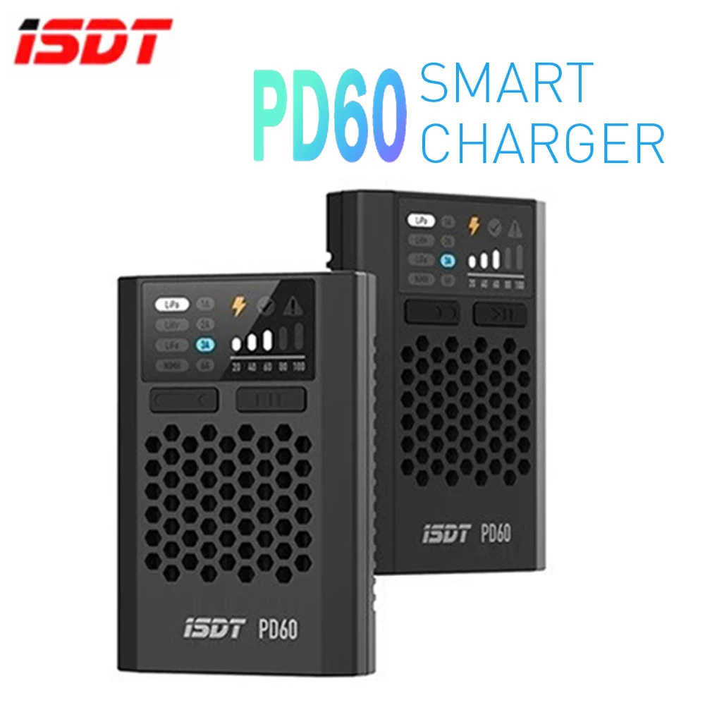 

ISDT & URUAV PD60 60W 6A Type-C Input Battery Balance FPV Charger for 1-4S Lipo Battery FPV Model RC Drone Quadcopter RC Parts