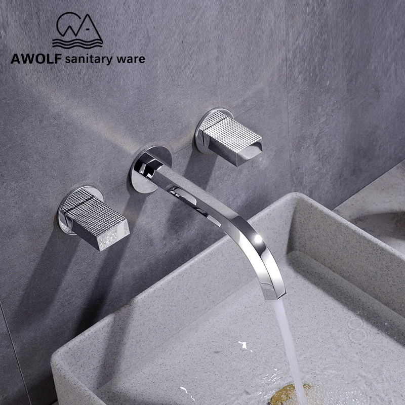 Роскошный смеситель для раковины однотонный латунный Смеситель ванной комнаты