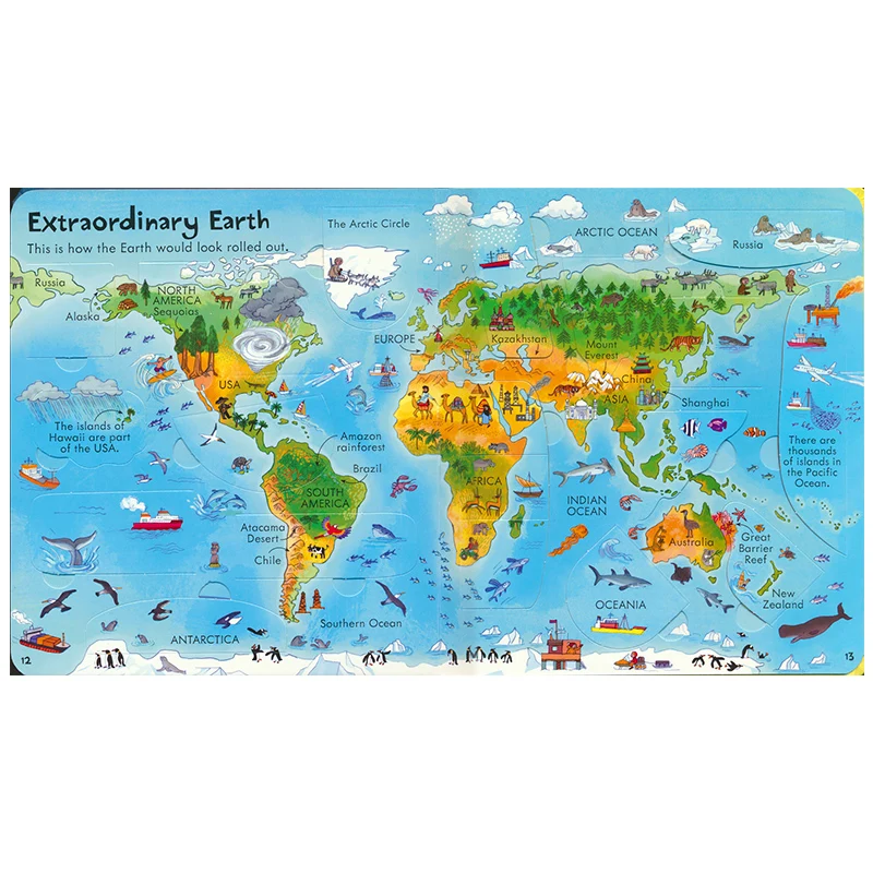 Английские дети Usborne взгляд внутри нашего мира образовательные картины