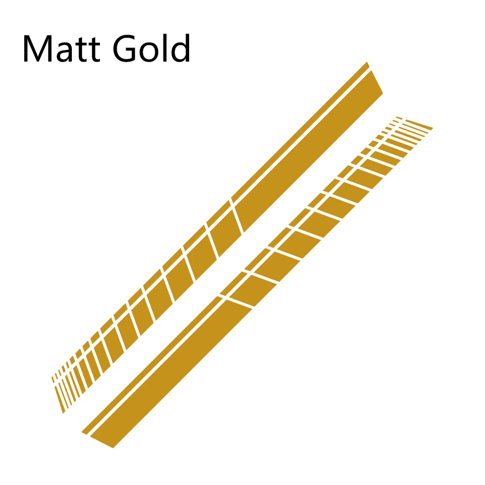 Matt Gold 2 шт Автомобильный боковой Стикер на автомобильную юбку длинная полоса Автомобильная виниловая пленка стикер Тюнинг автомобиля Универсальные наклейки в виде царапин автомобильные аксессуары - Название цвета: Matt Gold