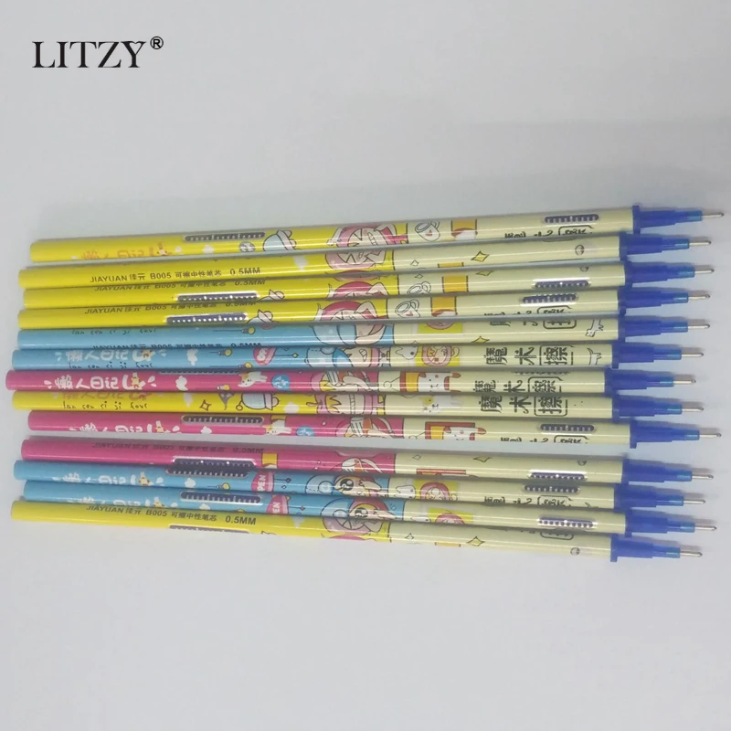 20Pc/Set Gel Pen Erasable Refill Office Magic Erasable Pen 0.5mm Blue Black Ink Pens Stationery School Writing Tool student Gift