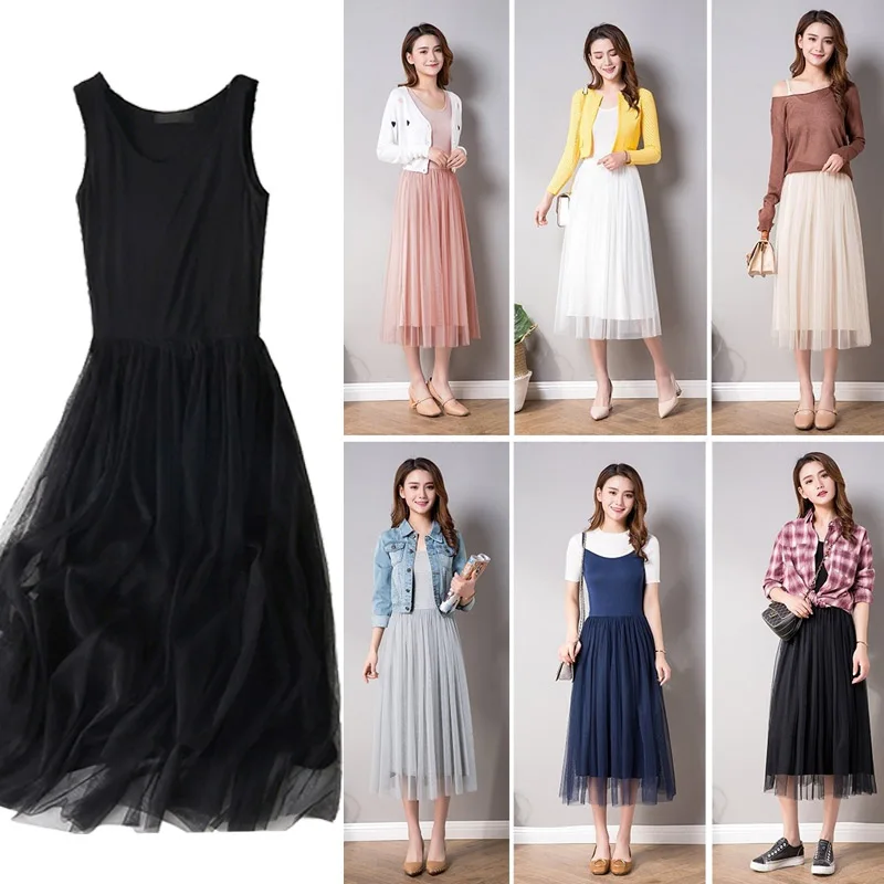 Винтажное Сетчатое однотонное платье на бретелях спагетти женские элегантные