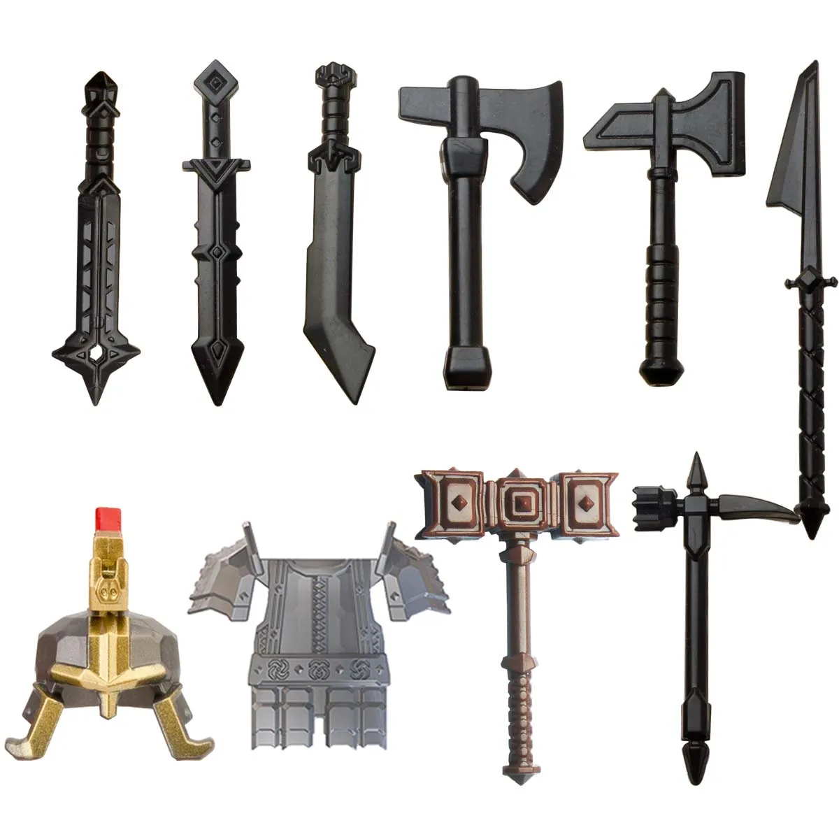 

Koruit Mediaeval Times Dwarf Weapons For 4cm Mini Dolls Spear Sword Axe MOC Building Blocks Bricks Toys For Kids