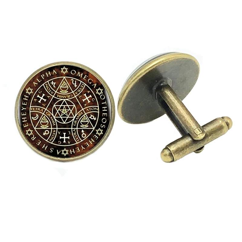 Новые ювелирные запонки с священным геометрическим рисунком шестизвездочные