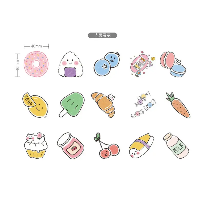 45 шт./кор. закуски карман наклейки мультфильм Клейкая Бумажная Наклейка для