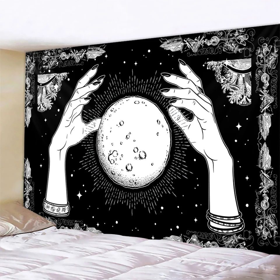 Гобелен с луной индийская мандала гобелен настенная ткань йога хиппи хорошее