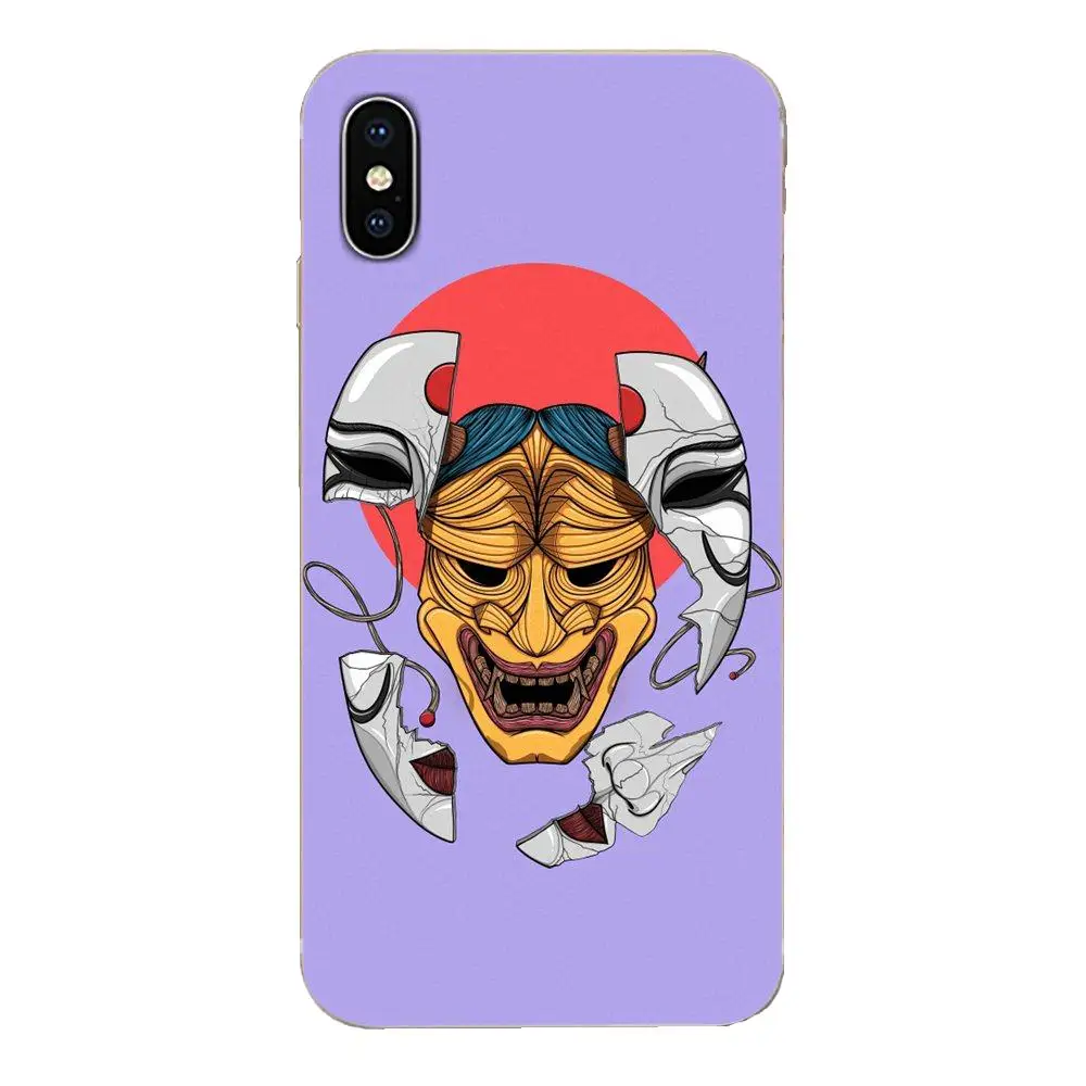 Маска Hannya Demon из мягкого ТПУ Противоударная для Galaxy Note 10 A10E A10S A20S A30S A40S A50S A6S A70S A730 A8S