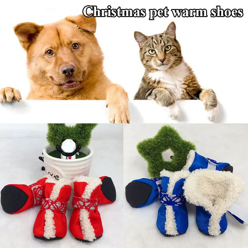 

Winter Pet Dog Fashion Shoes Waterproof Warm Snow Boots Wear-resistant Non-Slip Cotton For Small Medium Dog Pet Accessories