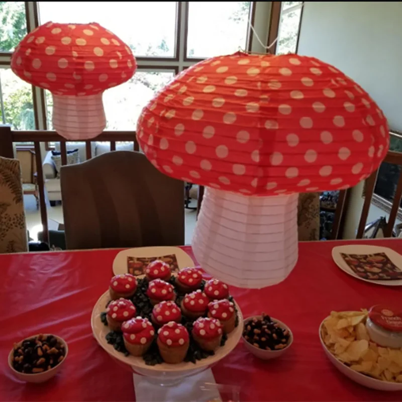 3D Висячие бумажные фонарики в форме гриба для феи вечерние с капюшоном детского