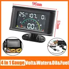 4 в 1 Автомобильный ЖК-цифровой измеритель температуры воды манометр масла датчик уровня топлива вольтметр с датчиком для автомобиля грузовика 12 В 24 В