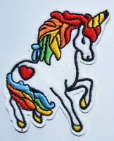 1x unicorn rainbow iron on patch heart 70s retro kawaii kitsch rockabilly punk %e2%89%88 5 5 7 5 cm