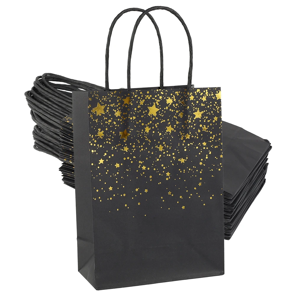 

25 pcs Gift Bag Ramadan Kraft Paper Bag with handles Wedding Christmas Festival gift bags Commemorative Packaging Favor Bag