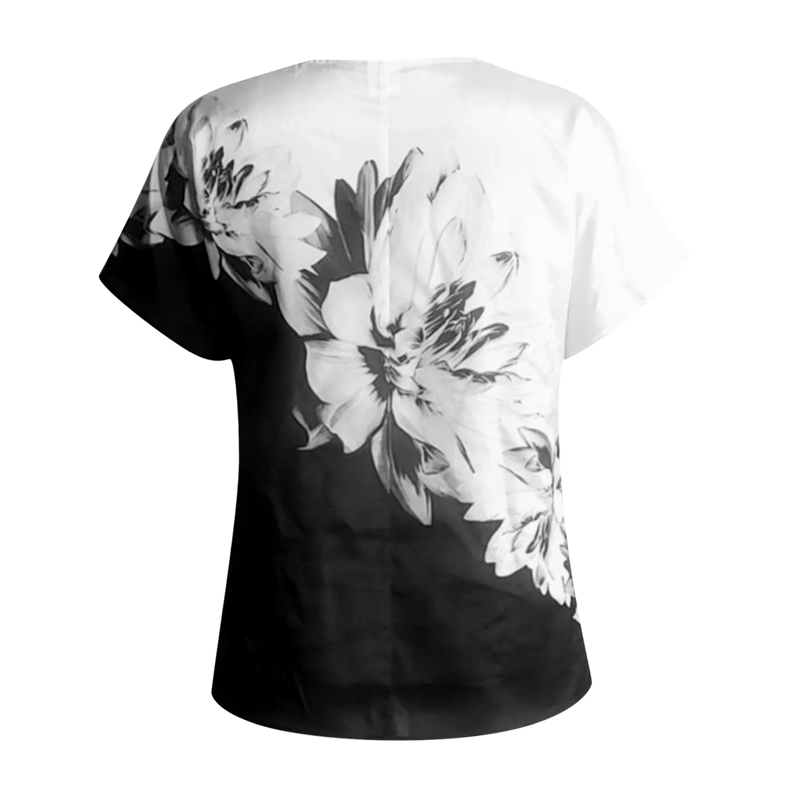 

Women Floral Printed Blouse Pullover Ladies Patchwork Blouses Short Sleeve Vintage Casual Loose V-neck Tops T-Shirt Ropa Mujer