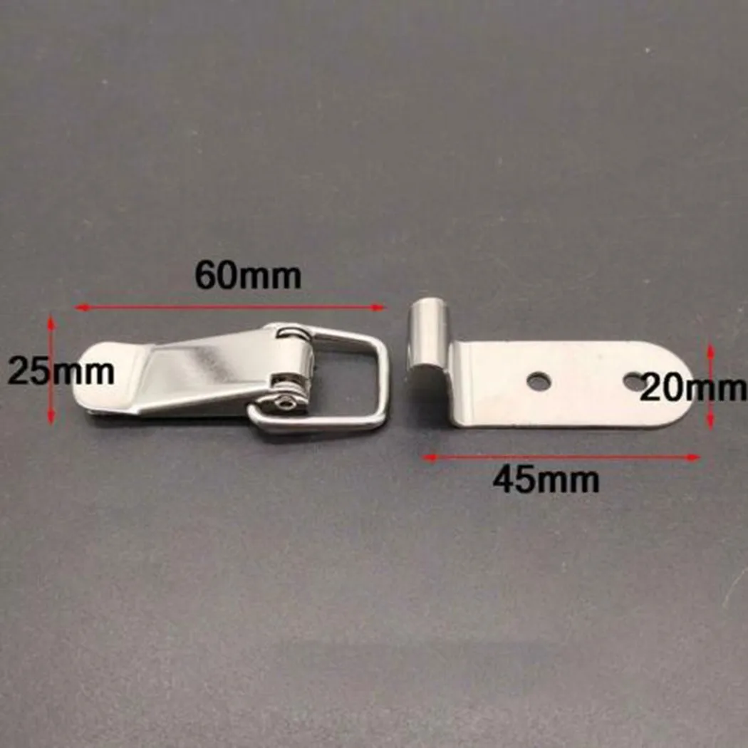 

4pc Latch 90° Stainless Steel Silver Spring Loaded Pull Toggle Switch Latch Clip Set Hasp Hook Lock