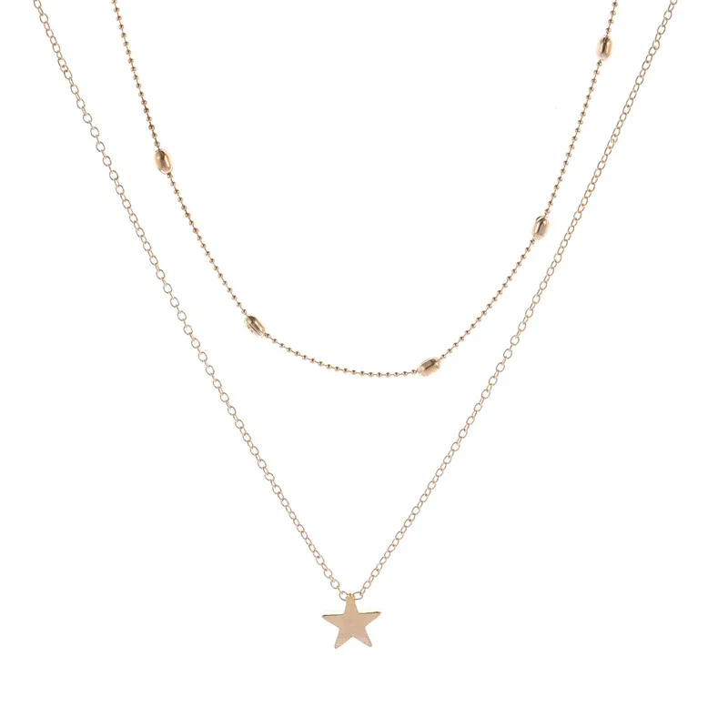 Ожерелье-чокер женское многослойное модное Ювелирное Украшение со звездой Луной