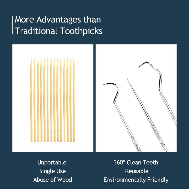 3 шт. набор зубочисток из нержавеющей стали | Украшения и аксессуары