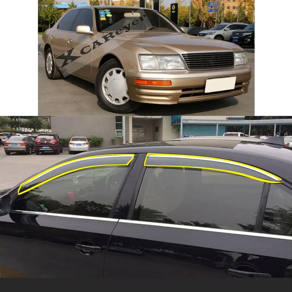 

Car Body Styling Sticker Plastic Window Glass Wind Visor Rain/Sun Guard Vent Protector For LEXUS LS LS400 1991-1996