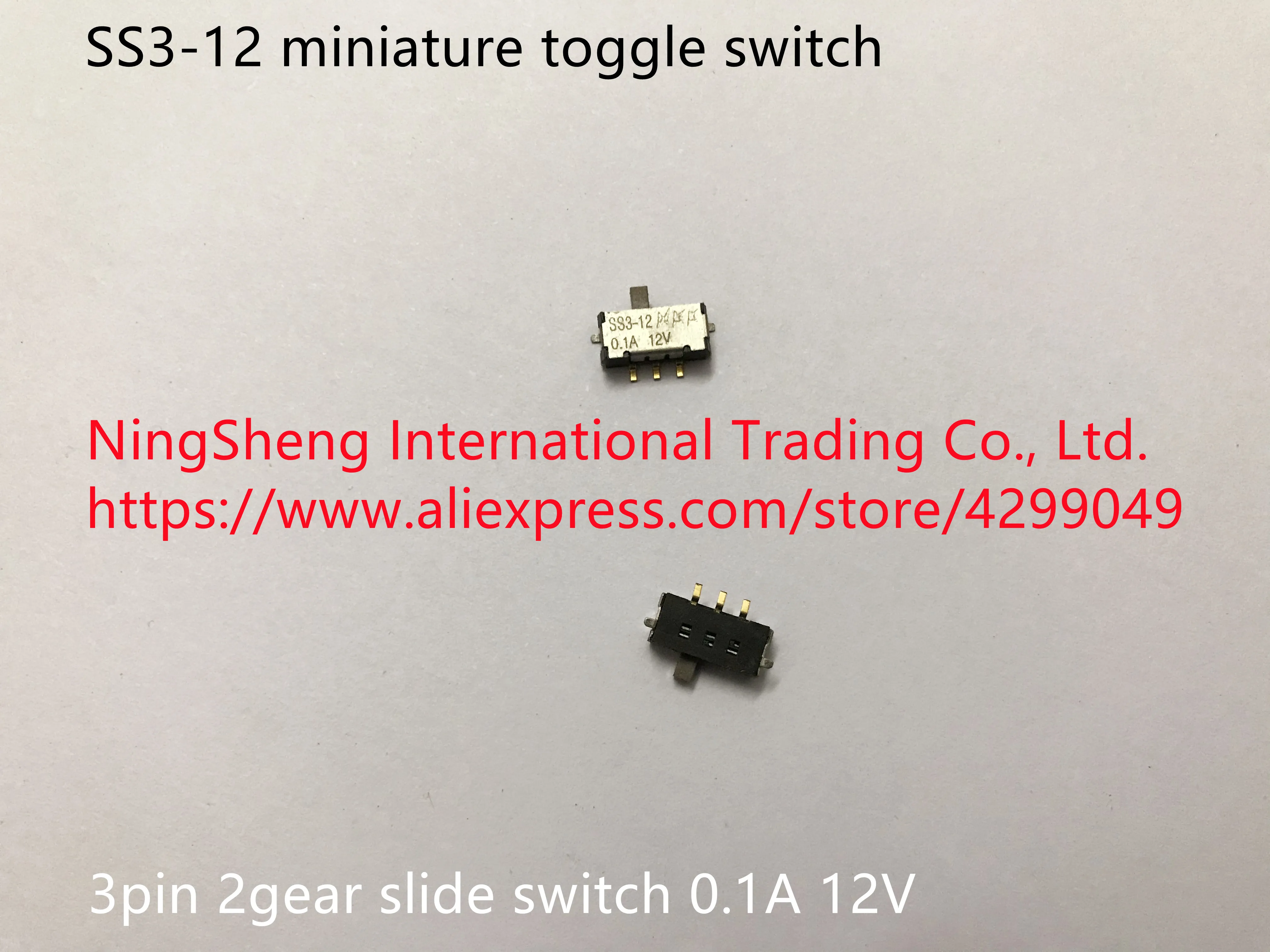 Оригинальный новый 100% SS3 12 миниатюрный переключатель 3pin 2gear slide switch