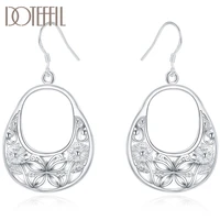 doteffil 925 sterling silver butterfly flower drop earring for women lady wedding engagement party fashion jewelry