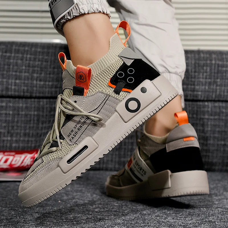 

2020 Middle Top Men's Shoes Thick-Soled Increased Sports Casual Sneakers For Men Fashion Personality Outdoor Man Casual Shoes