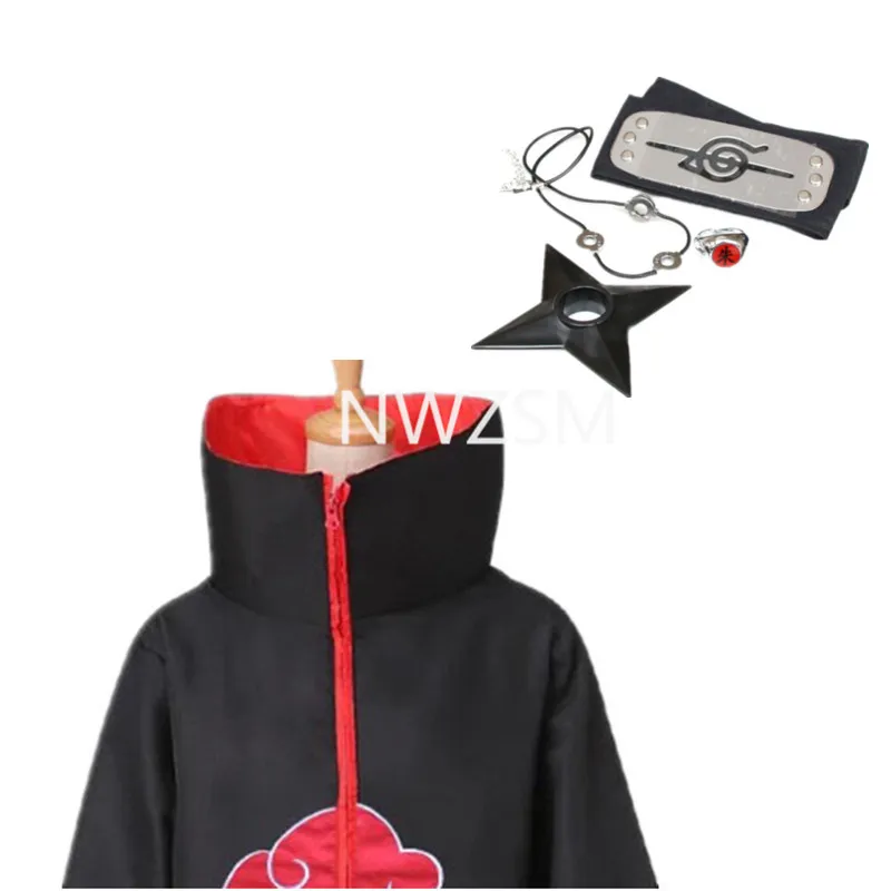 Аниме обезболивающие костюмы костюм Акацуки плащ повязка на голову кольцо набор