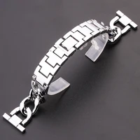 stainless steel watch bracelet 20mm 22mm silver polished metal watchbands women men strap accessories
