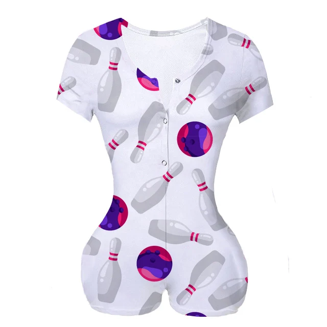 

Custom Made Strike Sublimation Print Women Summer short sleeves Onesie