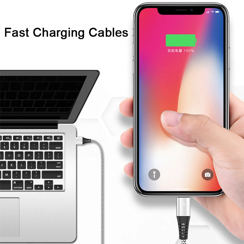 3а быстрое зарядное устройство для iphone Andriod Micro usb type-C нейлоновые кабели для быстрой зарядки телефонов
