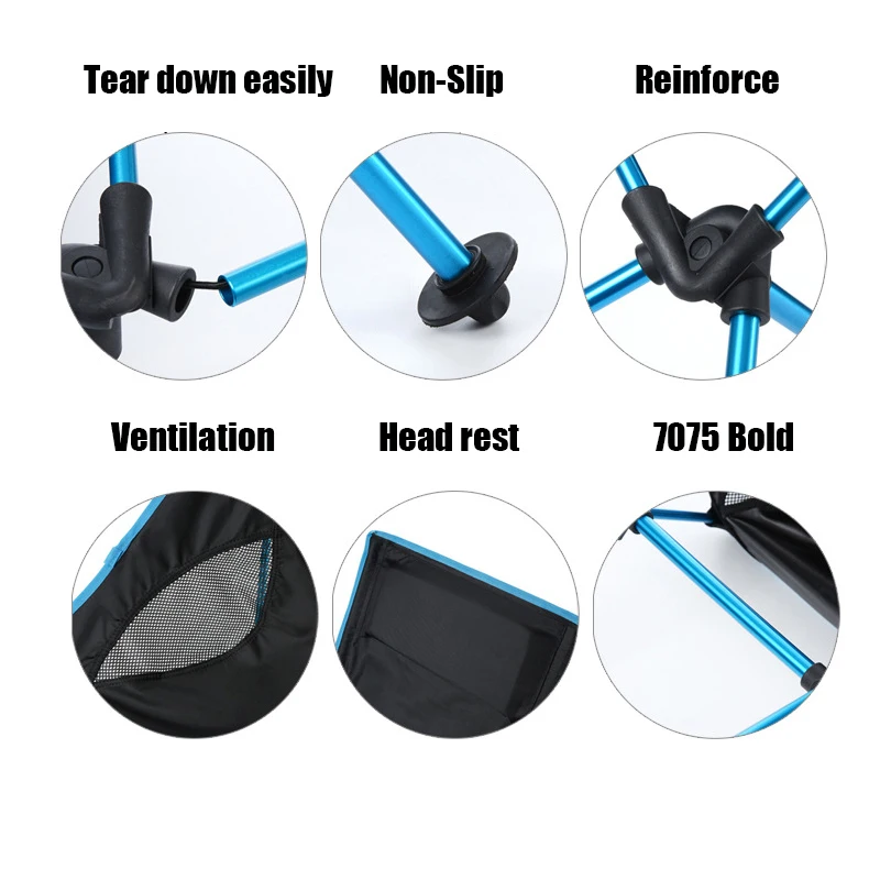 Уличный стул для кемпинга из ткани Оксфорд портативный складной удлиненный