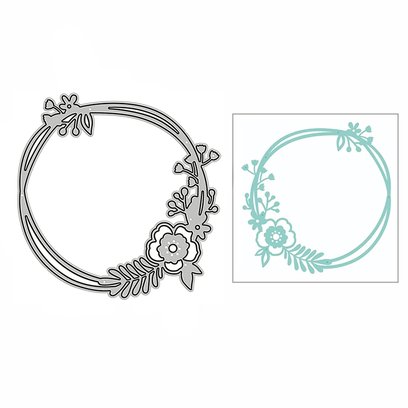 

Dog Rose Flower Wreath New Metal Cutting Dies for Scrapbooking Paper Craft and Card Making Embossing Decor No Stamps Set 2021