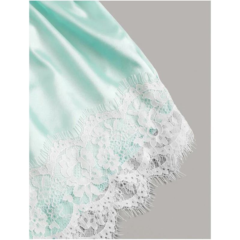 

2Pcs Women V Neck Sleeveless Crop Tops Elastic Bowknot Shorts Ladies Two Piece Set Solid Color Lace Pajama Set Sleepwear Summer