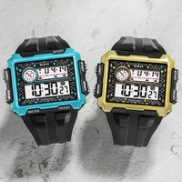 synoke mens watches waterproof blue big dial led sports military digital watch male electronic clock relogio masculino