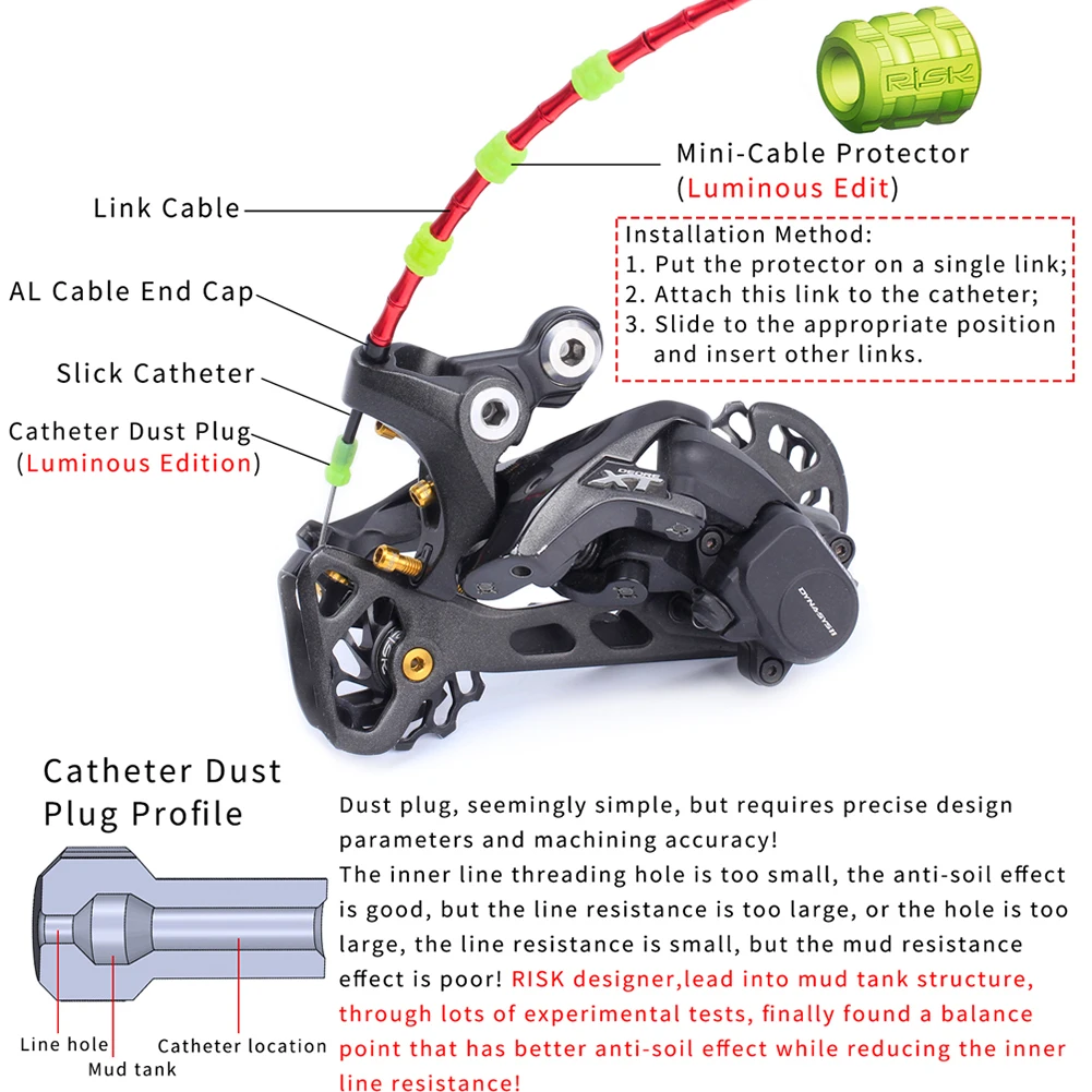 

Road Bicycle Derailleur Shift Link Cable Line Wires Aluminum Alloy Bike Part Biking PortableDustproof Cycling Parts for RISK