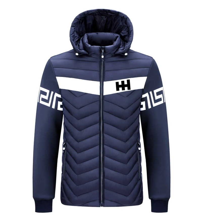 

2021 brand autumn and winter new color insertion men's off hat cotton padded jacket men's zipper jacket cotton padded clothes