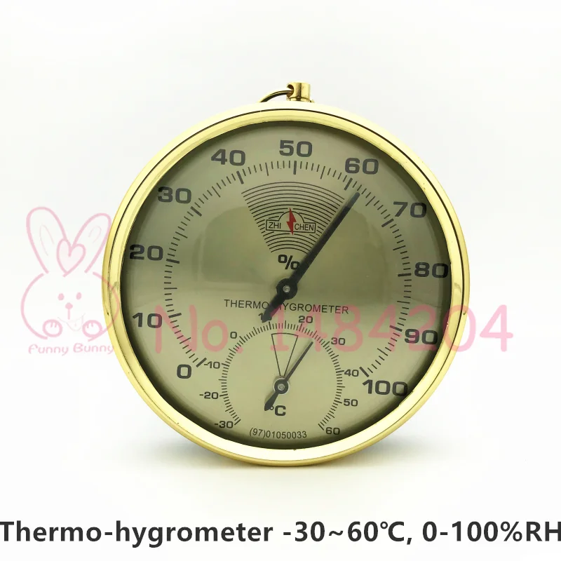 1X Золотой Аналоговый термометр и гигрометр 30 ~ 60C градусов 0% 100% RH настенный