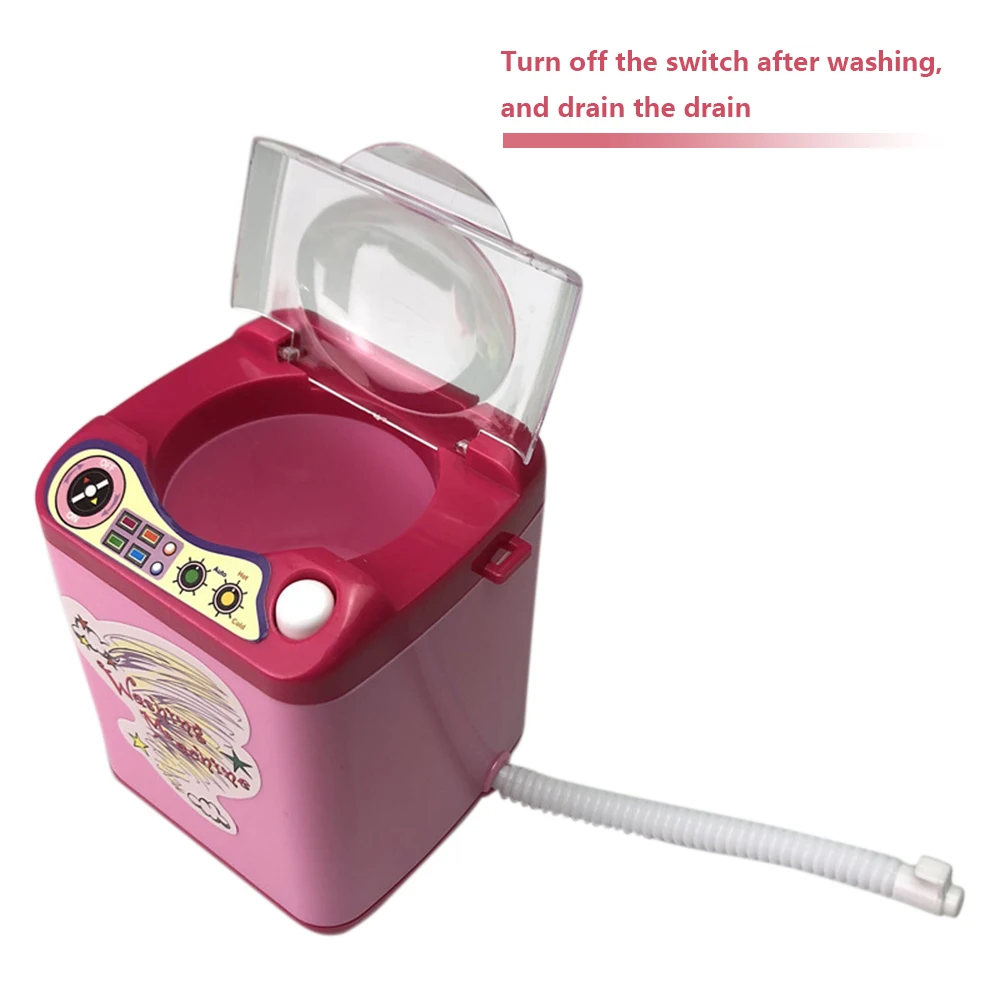 Multifunction Mini Makeup Brush Powder Puff Washing Machine Simulation Toys Pretend Kid Play Electric Cleaner Tool Dropshipping | Красота и