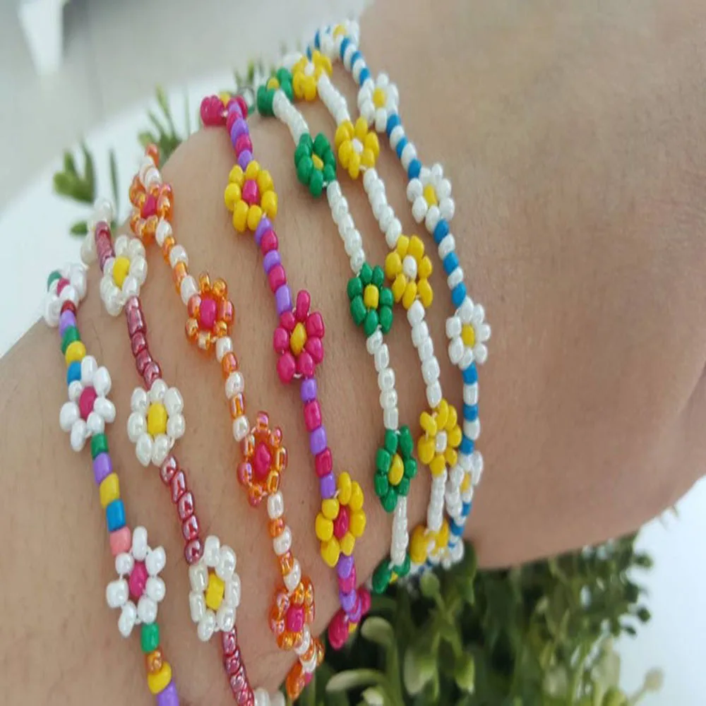 Дизайнерский оригинальный корейский милый цветочный Маргаритка модный браслет