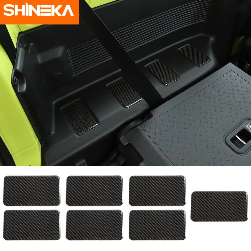 

SHINEKA Interior Stickers For Suzuki Jimny Carbon Fiber Car Rear Row Both Sides Decoration Cover Stickers For Suzuki Jimny 2019+