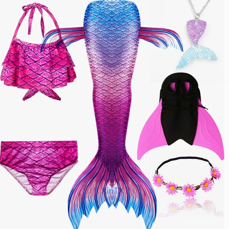 6 шт./компл. лидер продаж хвосты русалки Моноласты плавательные для детей летняя