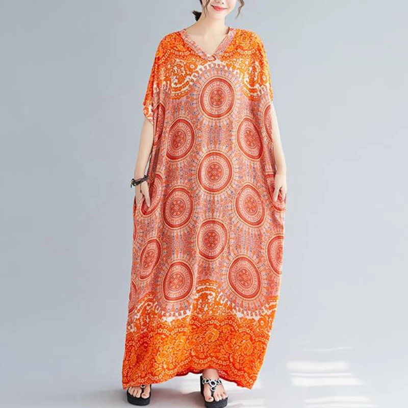 Хлопковое шелковое платье приталенное длинное летнее 2020 4XL 5XL 6XL 7XL 8XL | Женская