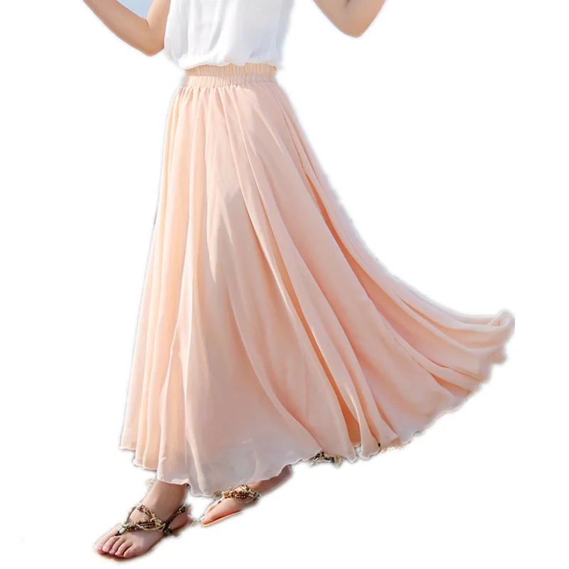 

Chiffon New Summer High Waist Mid-length Skirt Skirt Slim Fit Fairy Long Skirt Mesh Ruffled Skirt
