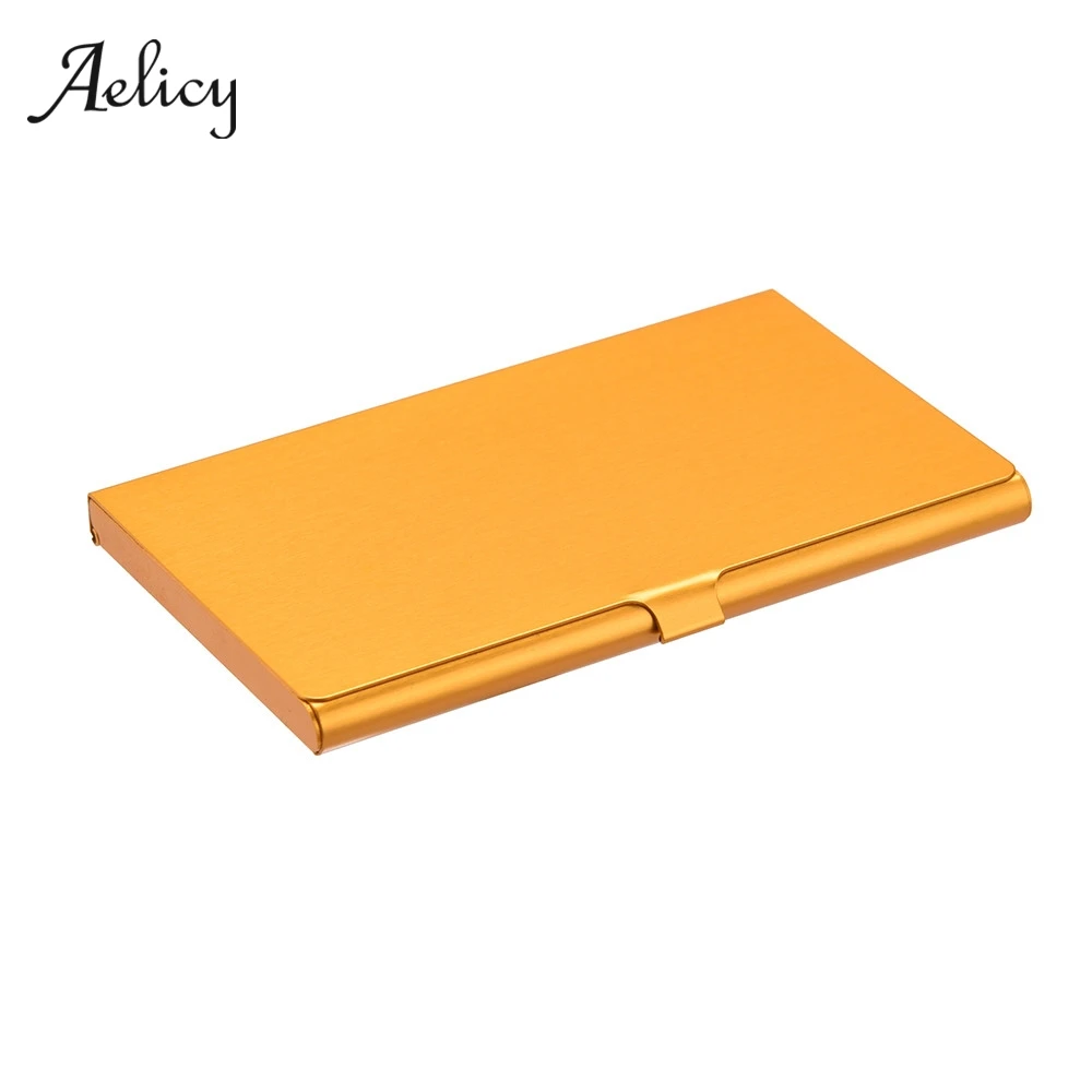 Aelicy, новинка, держатель для карт из нержавеющей стали, мужской бизнес кошелек для ID, кредитных карт, мужской роскошный однотонный Алюминиевый Чехол