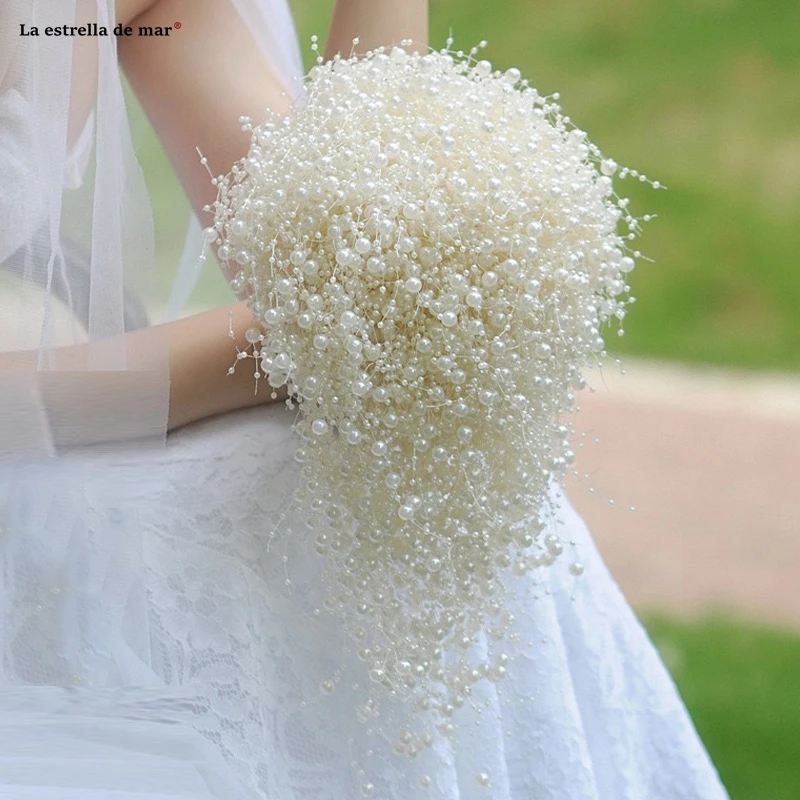 Ramos de flores para novias новые туфли с жемчугом цвета слоновой кости белый Комплект