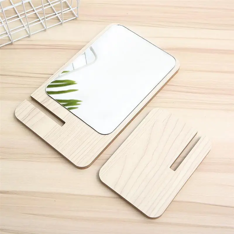 1pc Makeup Mirror Cosmetic Tabletop Clear With Phone Holder Stand For Bedroom Home | Дом и сад