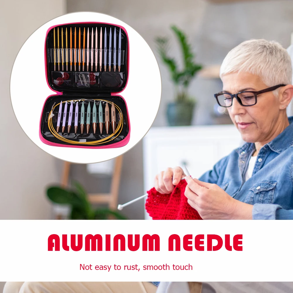 

13 Pair Crochet Hook Circular Knitting Needles Set DIY Handmade Weaving Sewing Crafts Aluminum Home Art Craft Tool