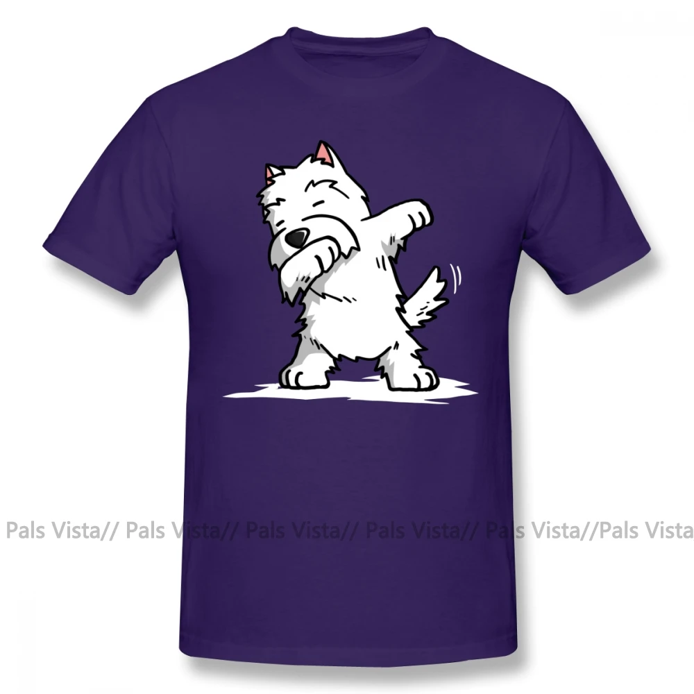 Westie, футболка, смешная, дабинг, Уэст Хайленд, белый терьер, собака, футболка, мужская, короткий рукав, футболка, Пляжная, забавная, плюс размер, футболка - Цвет: Фиолетовый